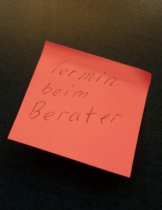 post it mit Notitz